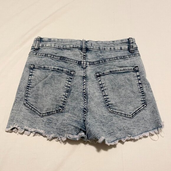 Aeropostale Aero High Rise Curvy Midi Denim Shorts Womens Size 10 Distressed - Picture 9 of 14